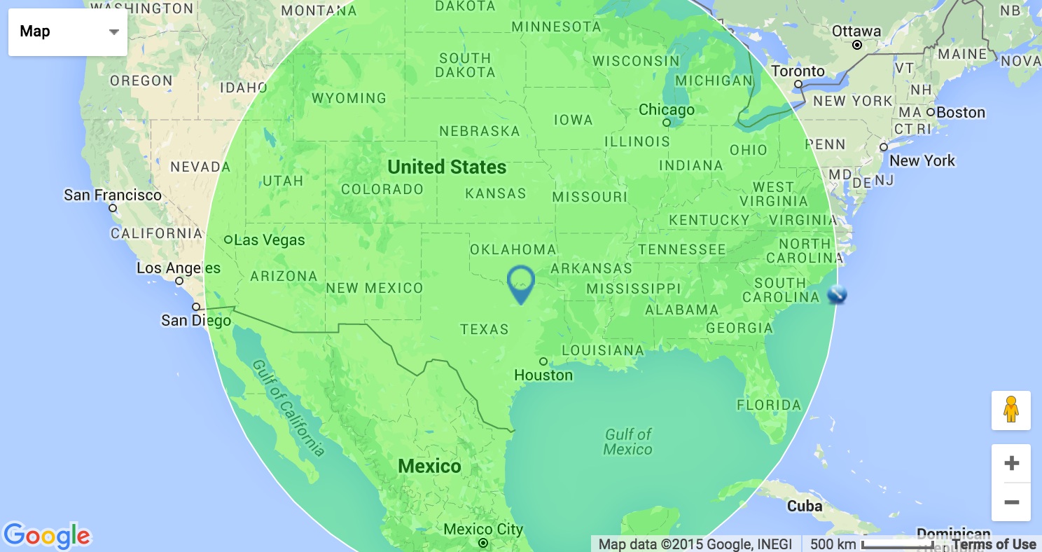 300 Mile Radius Of Dallas Map Map