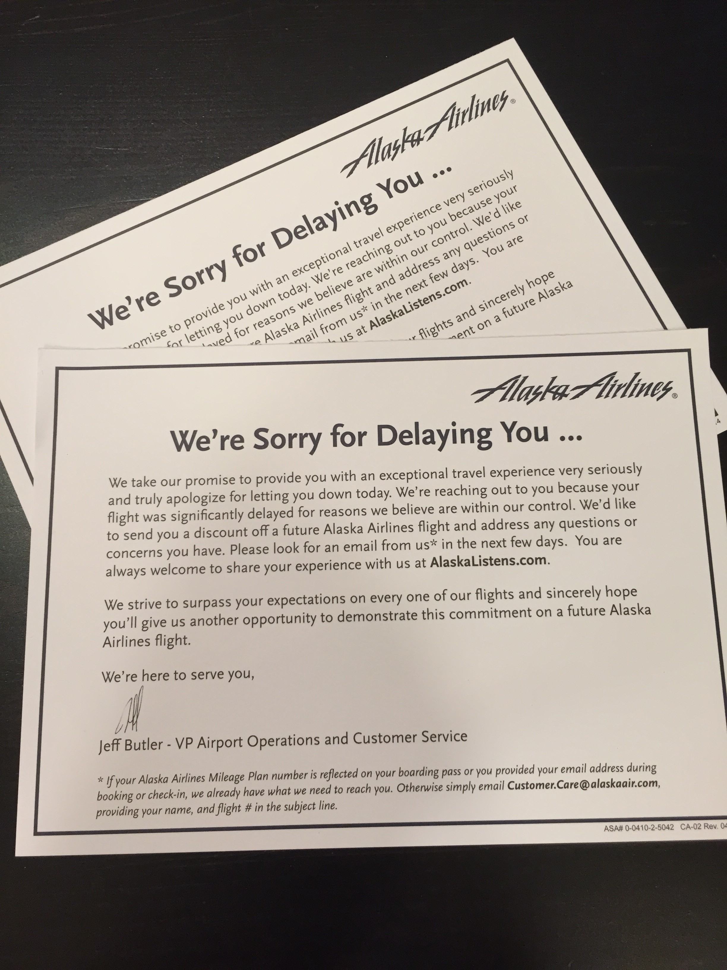 Alaska Apology Letter | No Mas Coach!