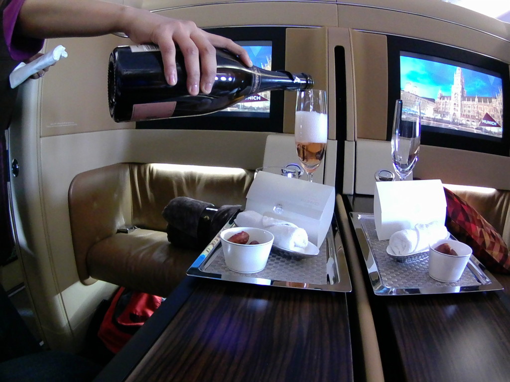 Etihad First Class Dates and Champagne