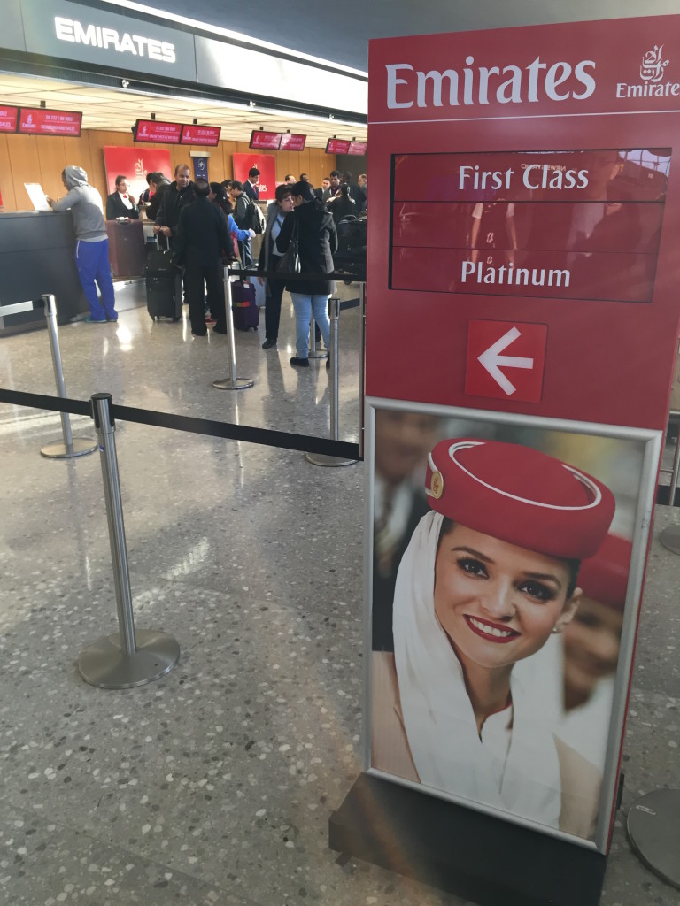 Emirates First Class Check In Counter, Washington DC