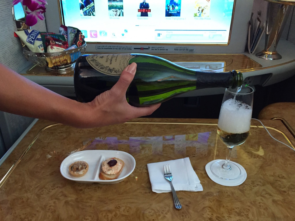 Emirates first class Champagne