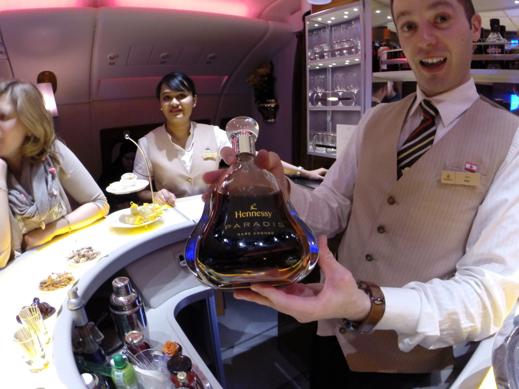 Emirates Hennessy Prive A380 Onboard Bar