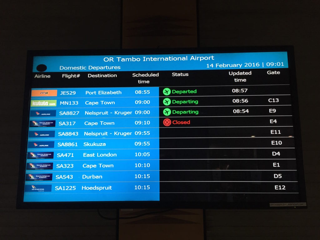 JNB Airport Departures