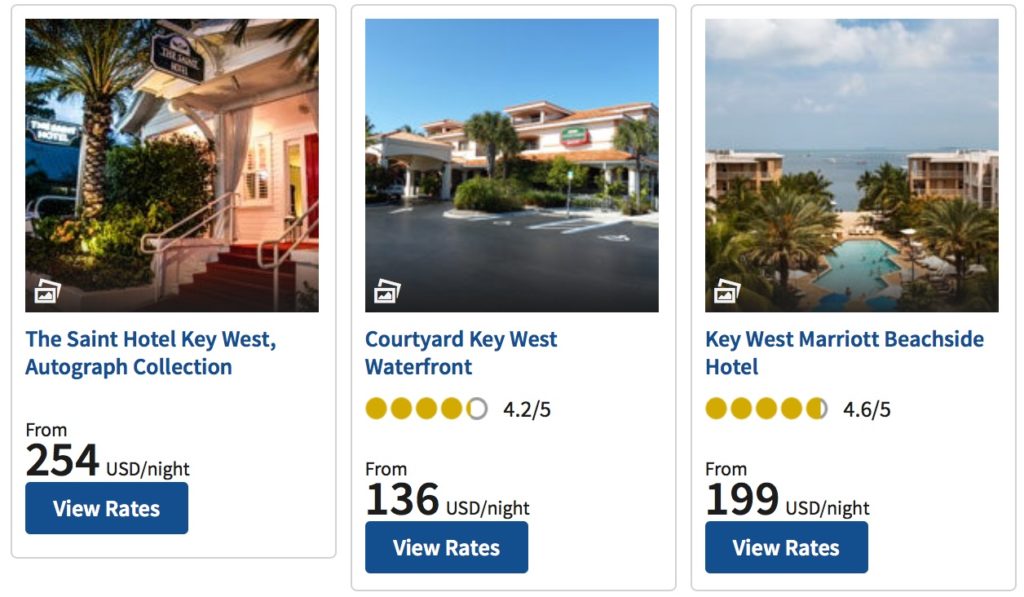 Key West Hotels are the most expensive for points