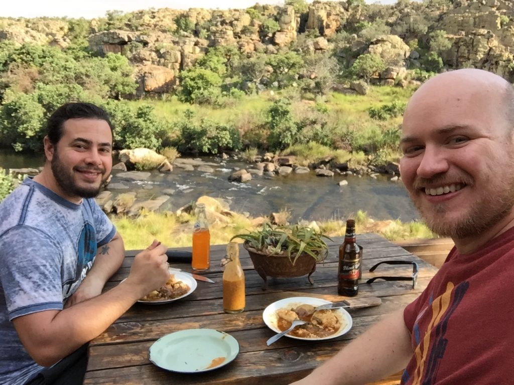 Enjoying a meal on the river, South Africa