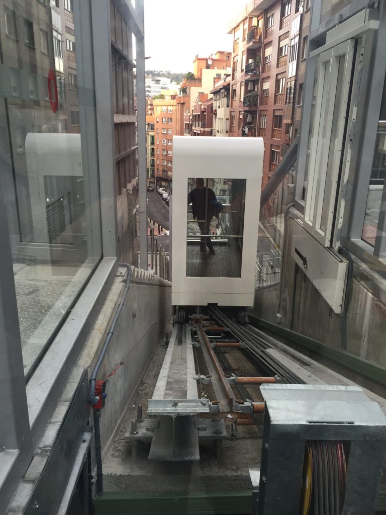 Modern Escalator / Elevator in the City of Bilbao