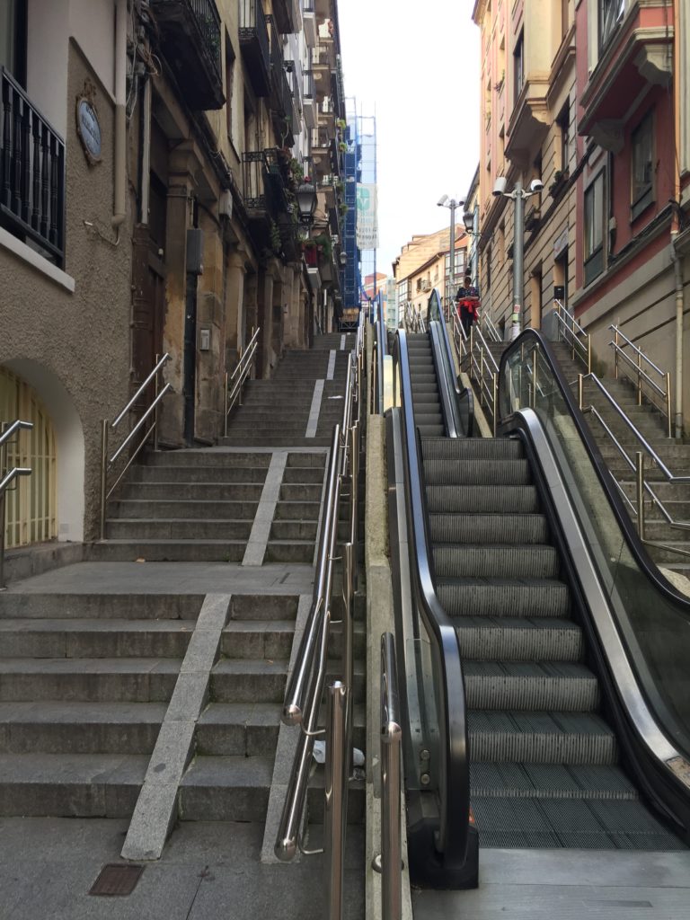 Modern Escalators in the City of Bilbao