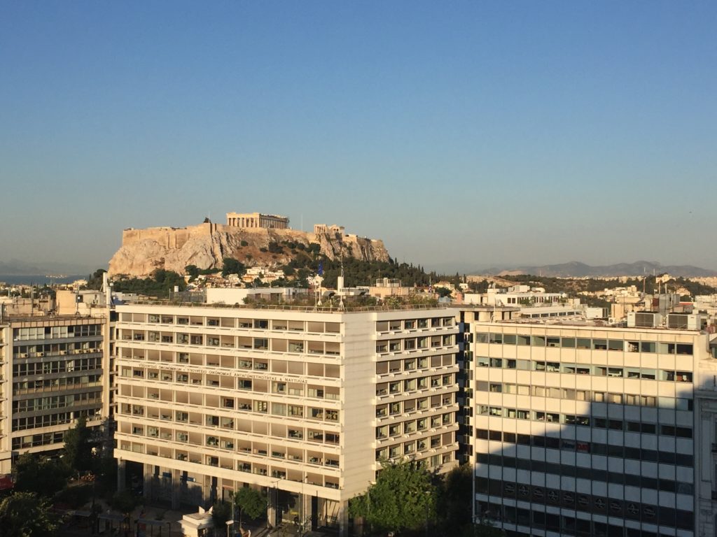 View from the King George Hotel Athens Greece
