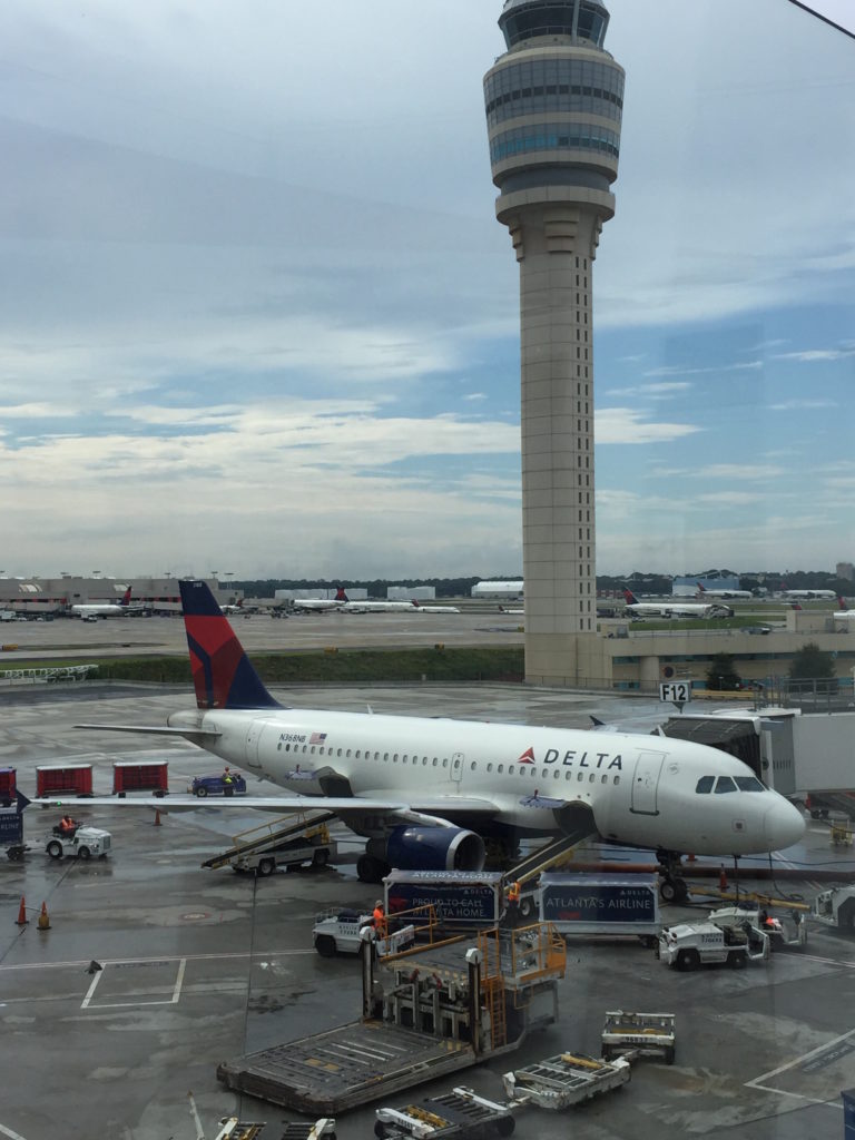 Delta plane waiting at the gate, Atlanta