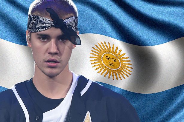 Justin was banned from Argentina too! From the mirror.co.uk