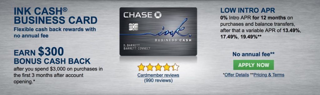 Ink Cash Credit Card
