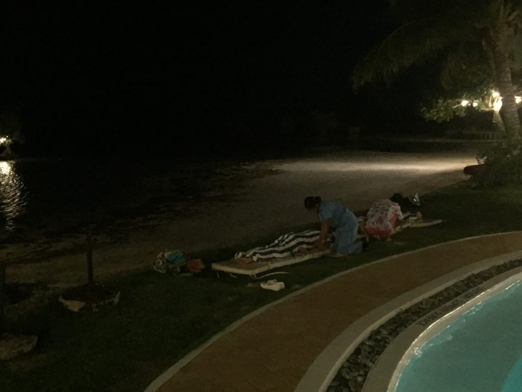 A little poolside massage