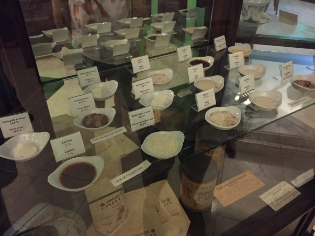 a display of different types of food