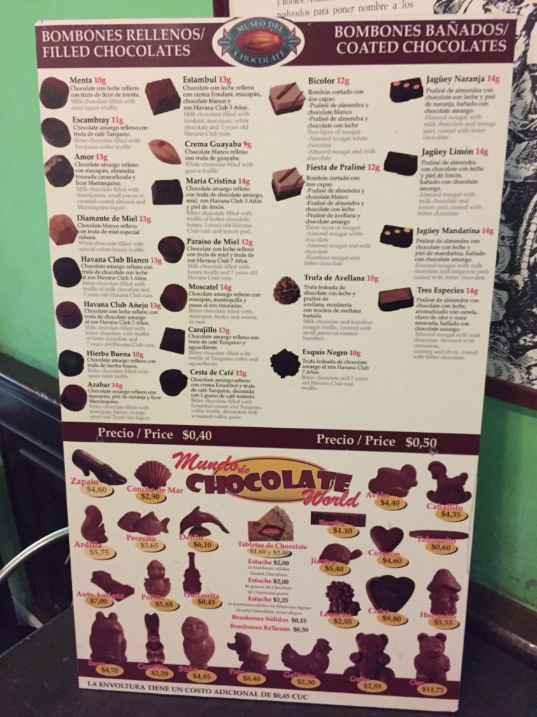 a poster with different types of chocolates