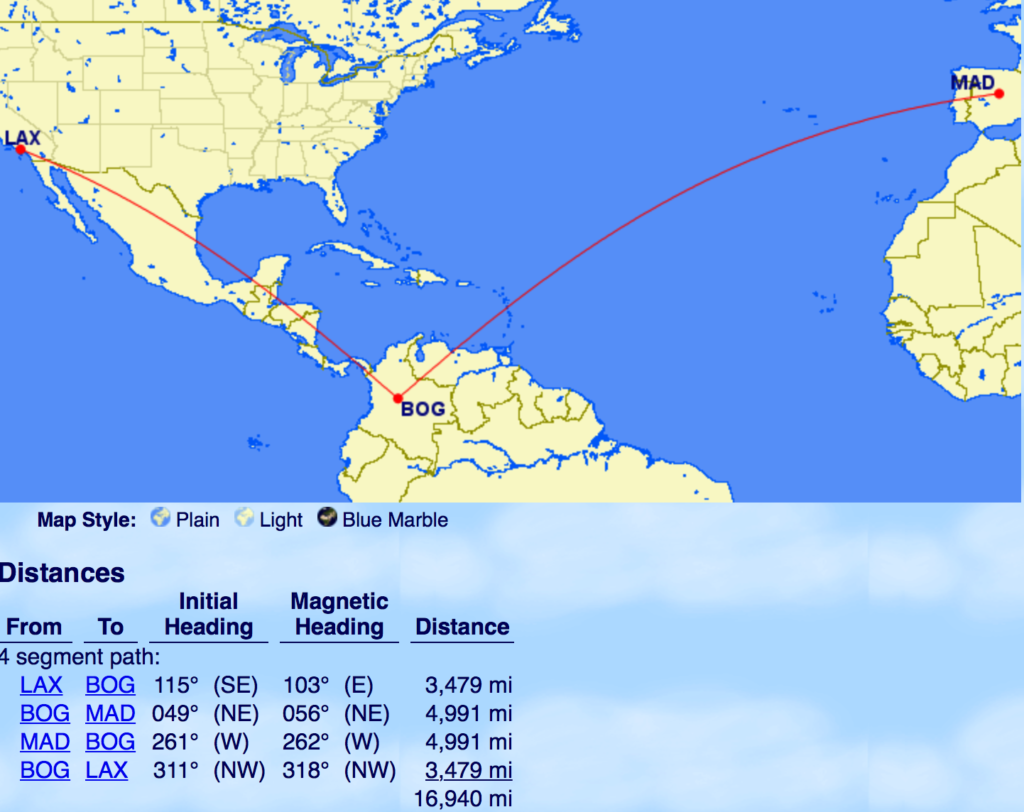 Los Angeles to Madrid Distance