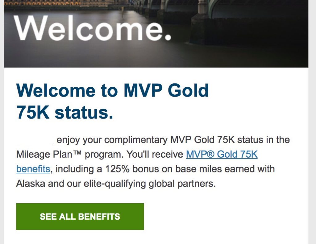 Complimentary MVP Gold 75K Status
