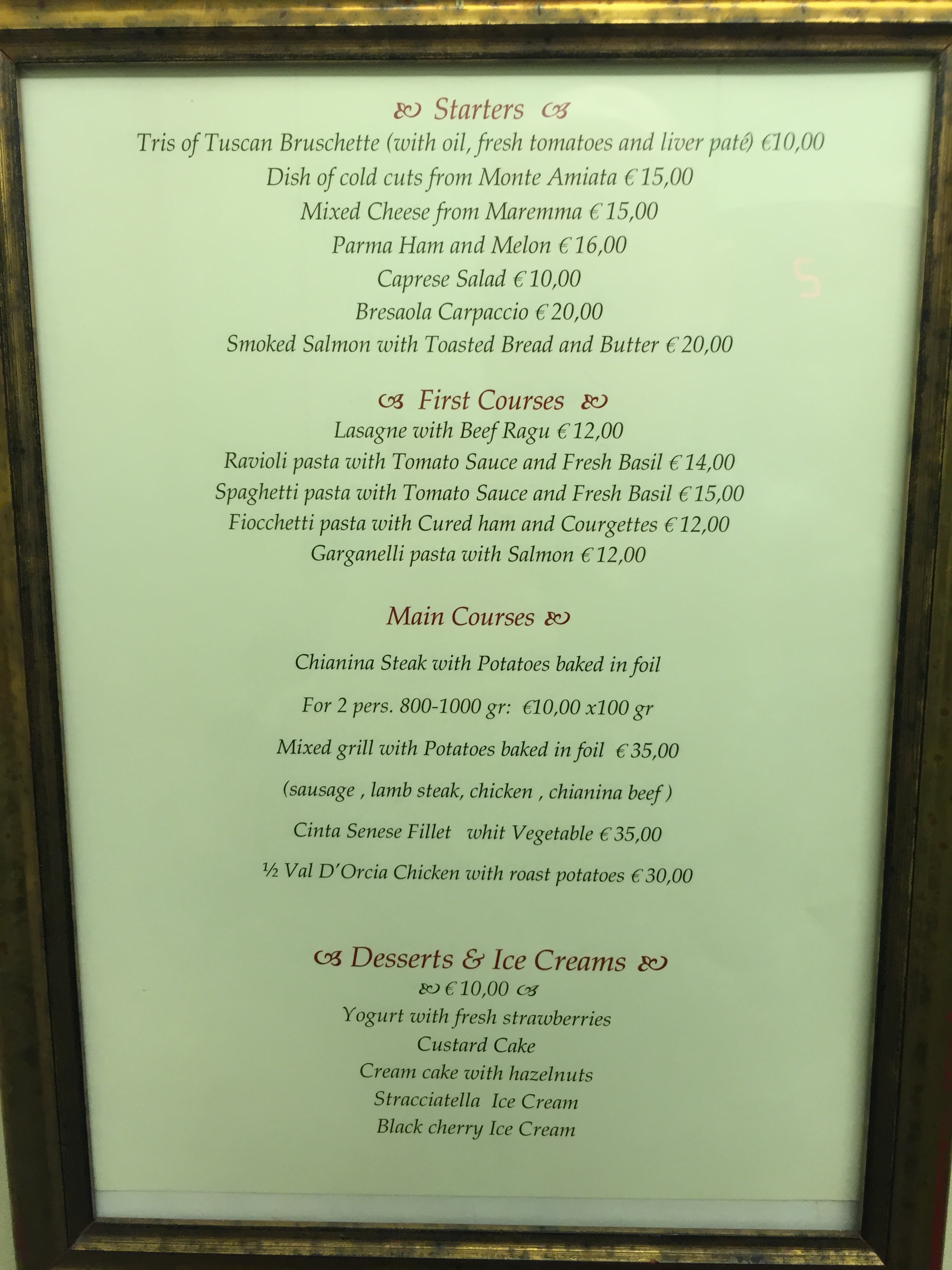 Quite an expensive dinner for Pisa relais dell orologio