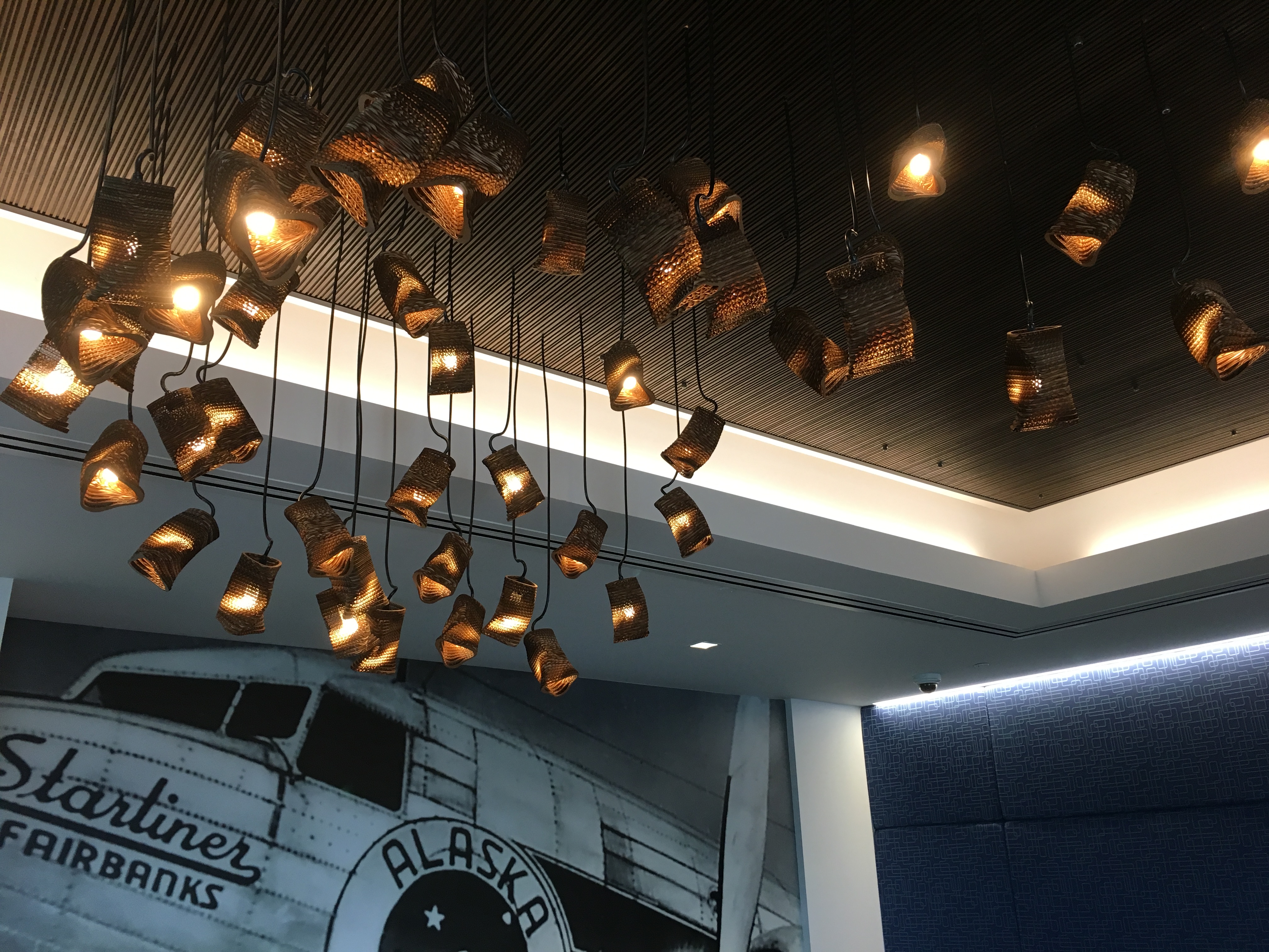 Alaska Airlines Recycled Paper Lamps