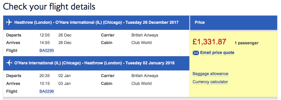 a screenshot of a travel schedule