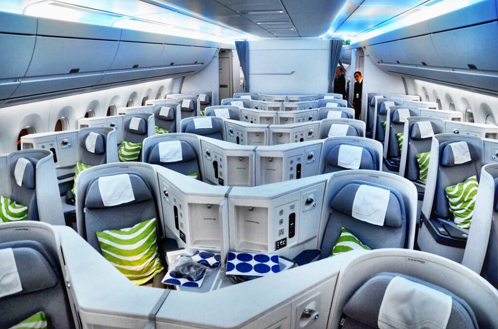 a plane with rows of seats