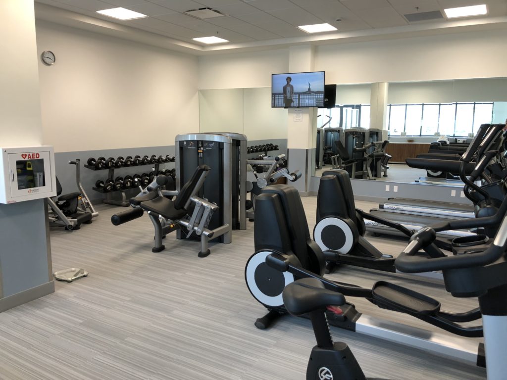 a room with exercise equipment