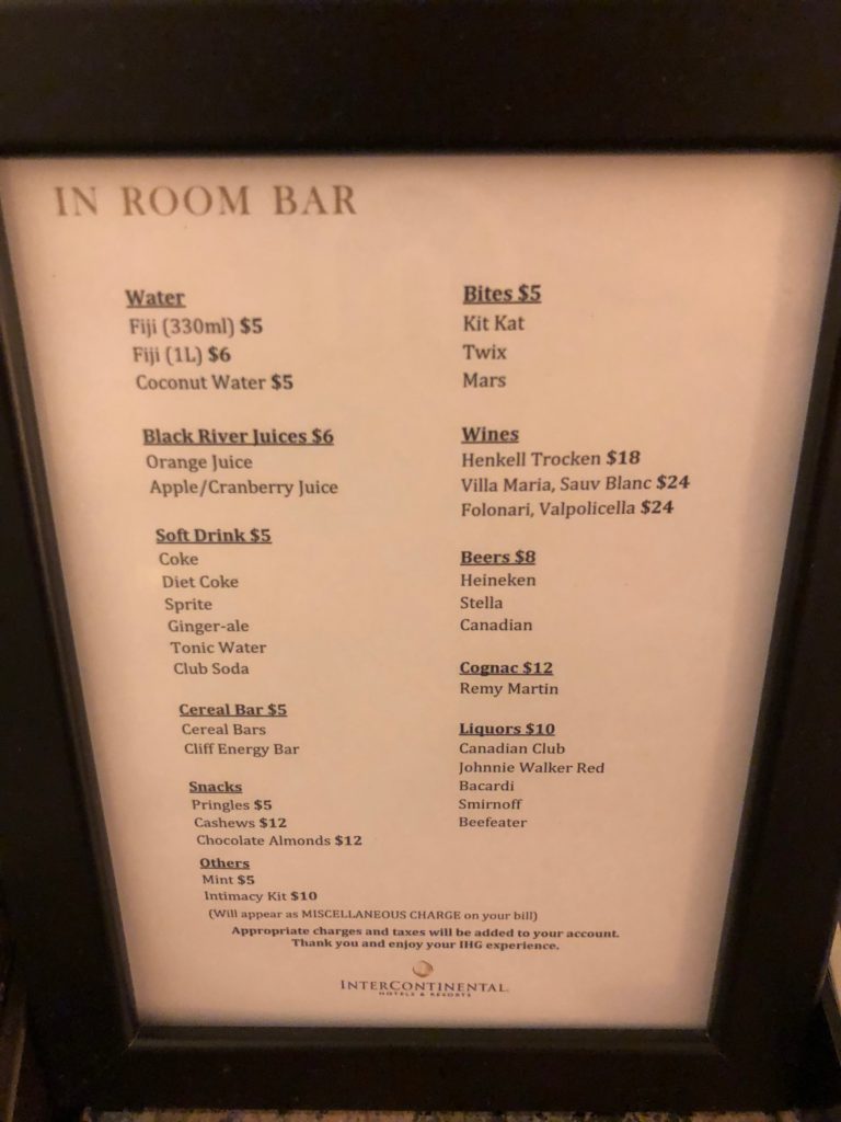 a menu on a sign