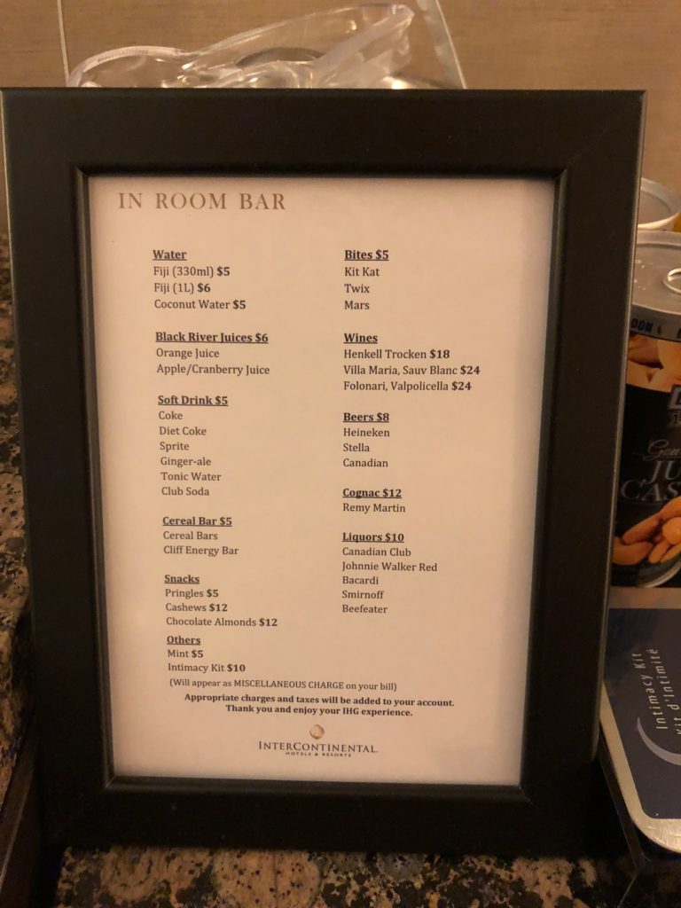 a menu in a frame