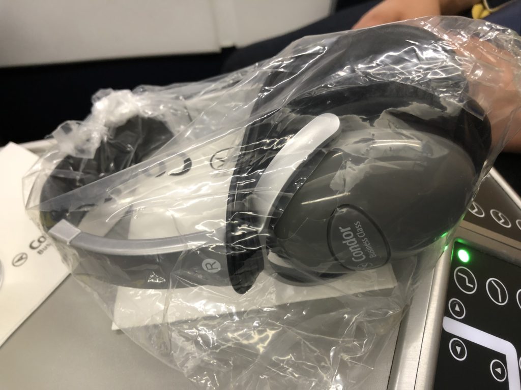 a headphones in a plastic bag