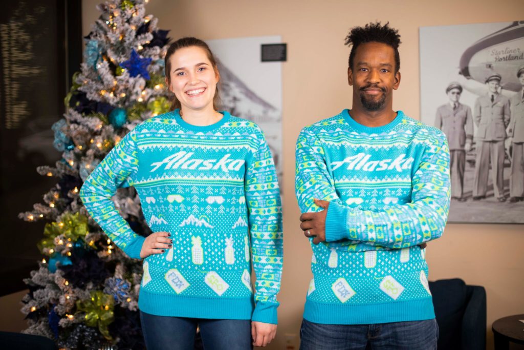 Alaska Airlines Ugly Christmas Sweater