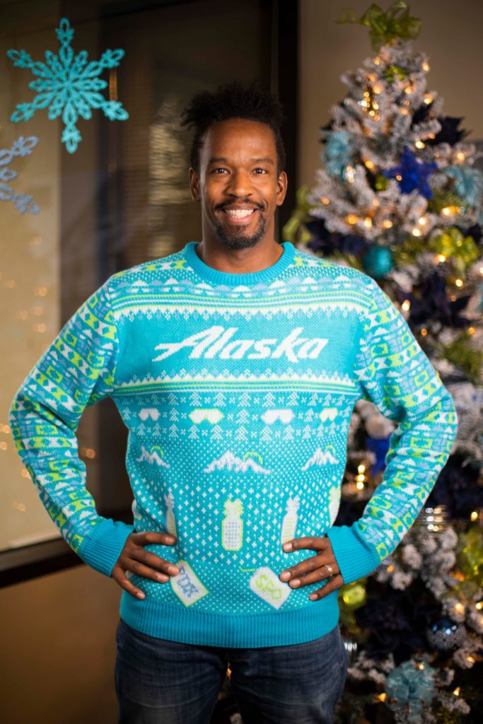 Alaska Airlines Ugly Christmas Sweater