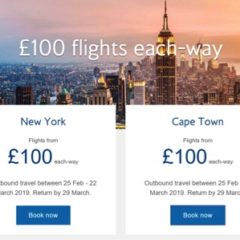 British Airways 100th Anniversary Sale – £100 Flights Each Way!