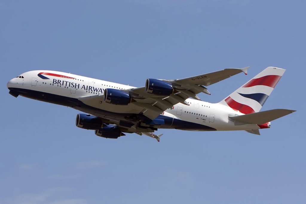 a large airplane flying in the sky