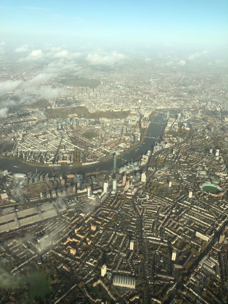 an aerial view of a city