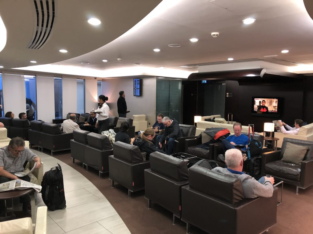 a group of people sitting in a lounge