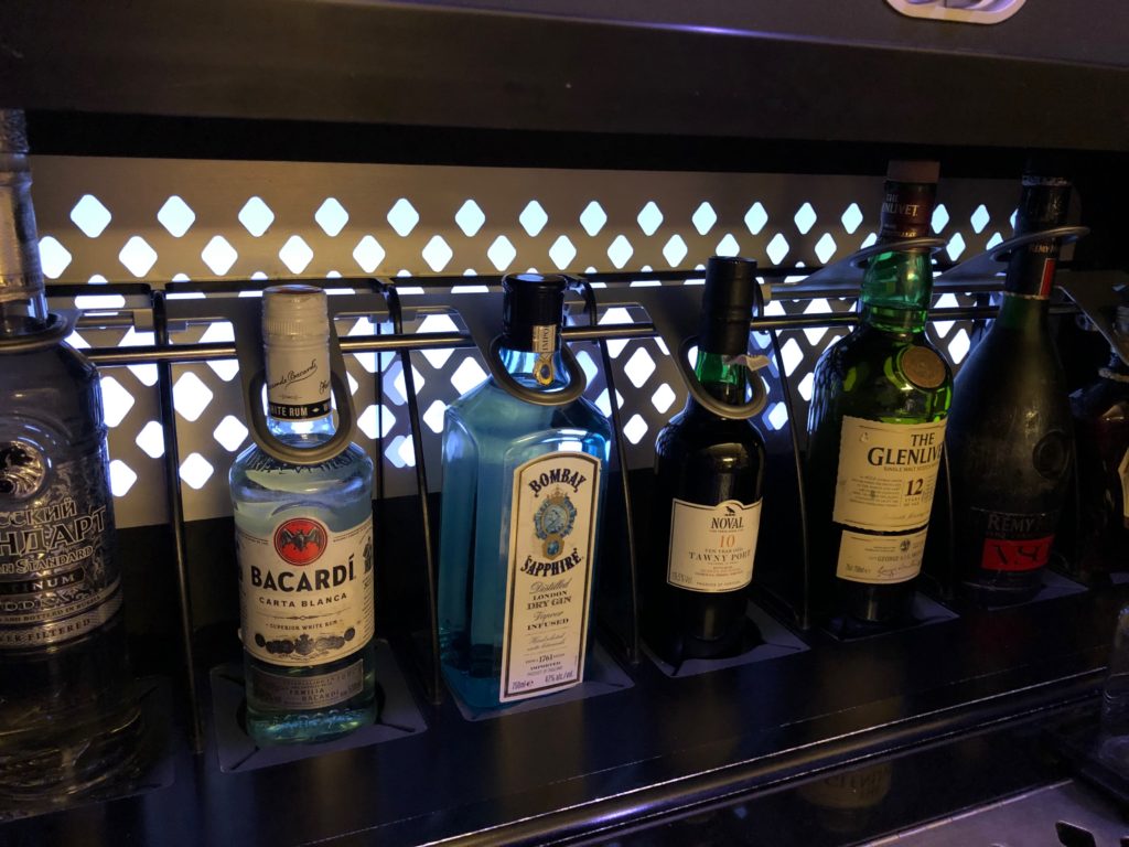 a row of bottles on a shelf