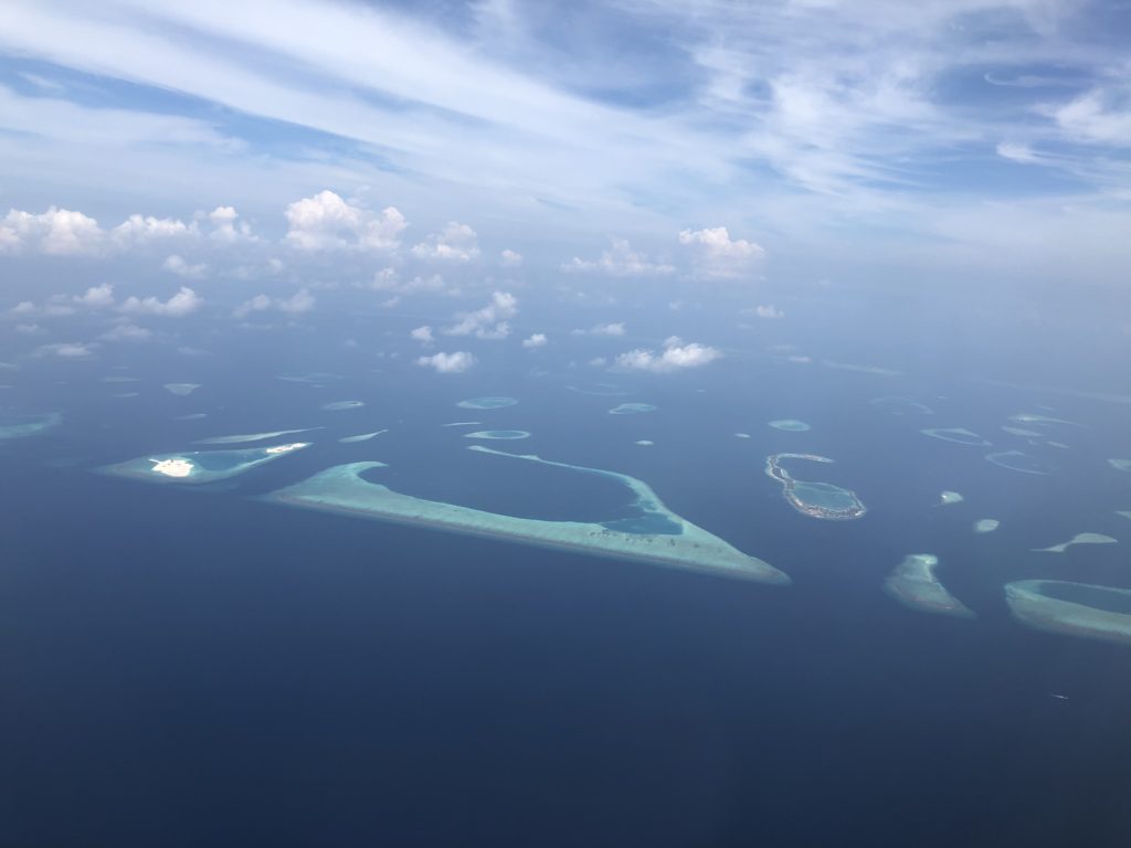 an aerial view of islands in the ocean