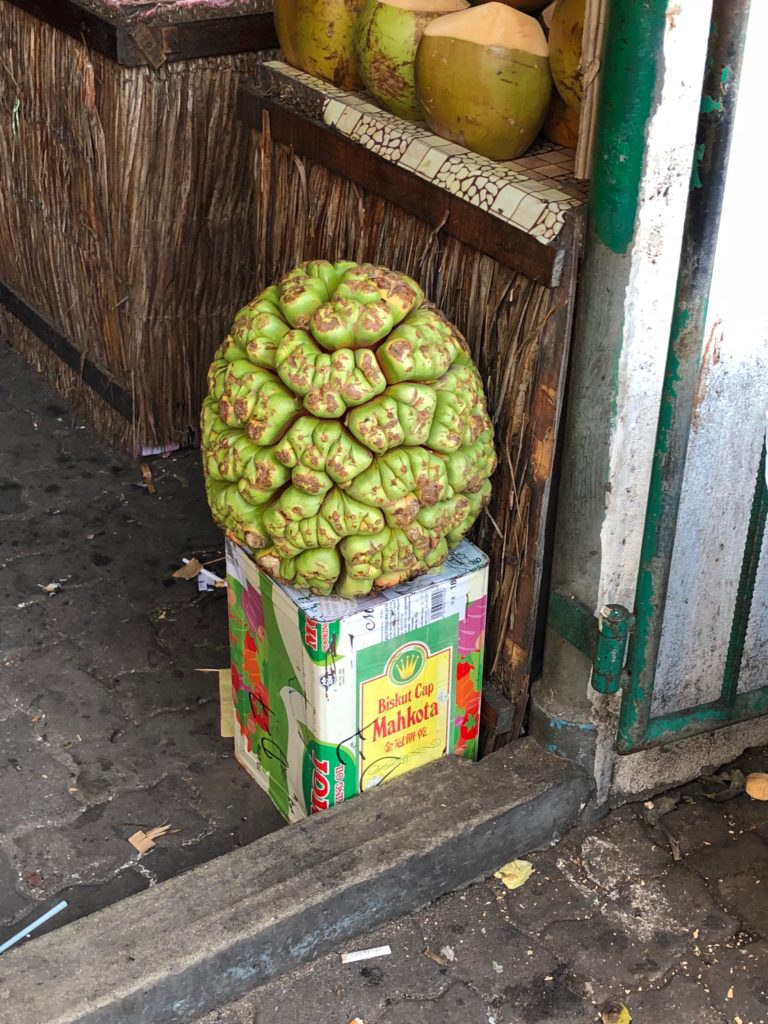 a fruit on a box