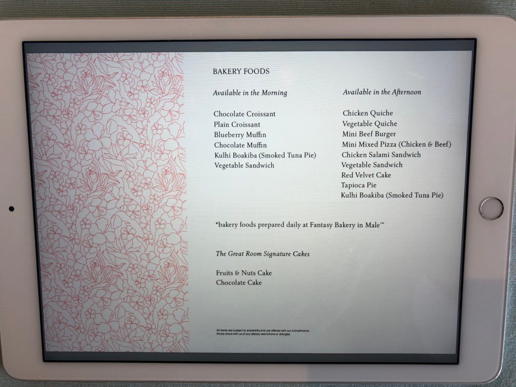 a menu on a screen