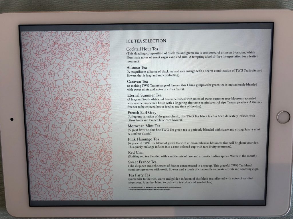 a menu on a screen