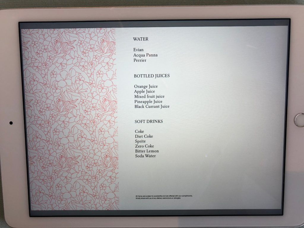 a menu on a screen