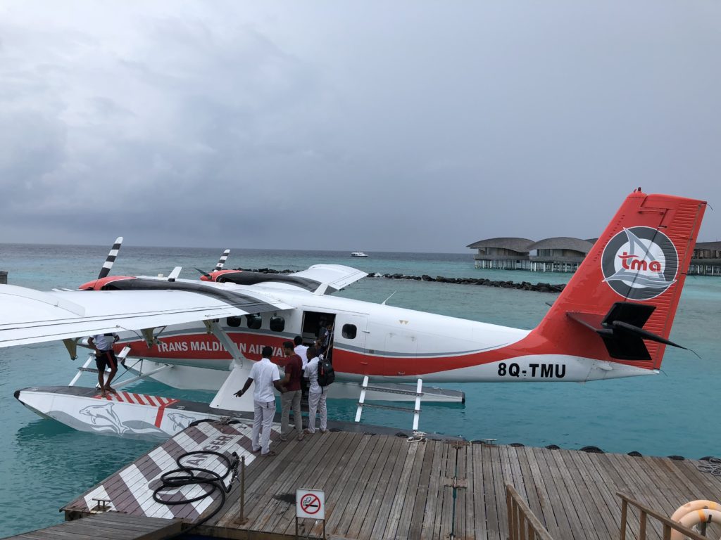 St Regis Maldives Seaplane Arrival