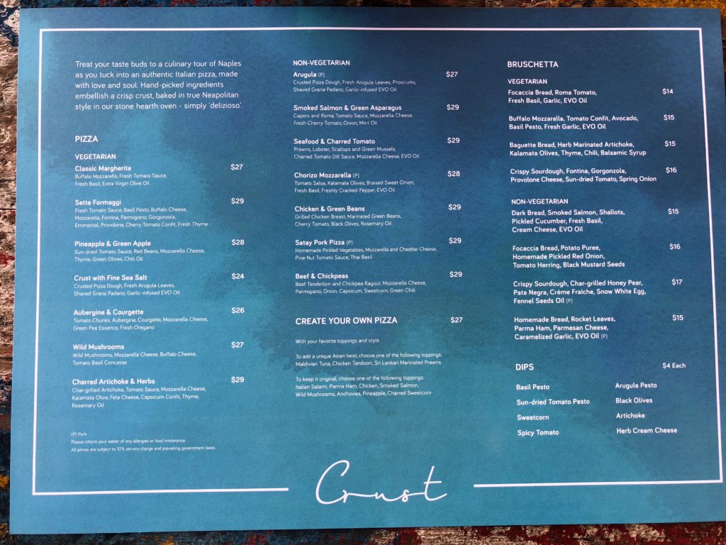 a blue menu with white text