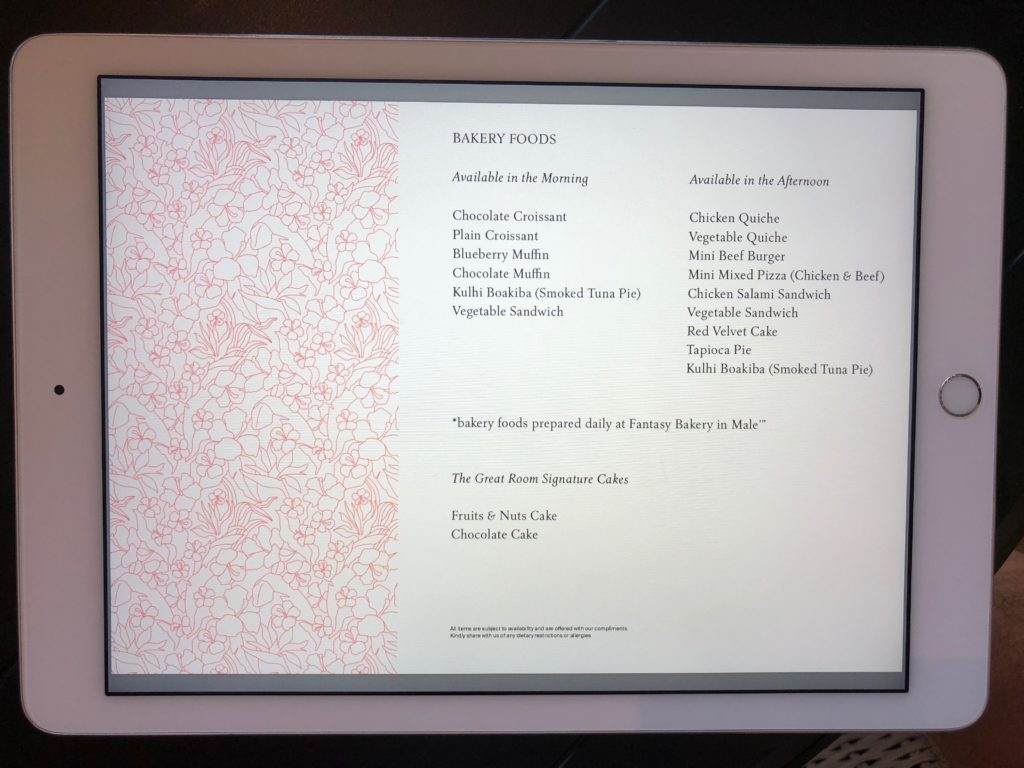 a menu on a screen