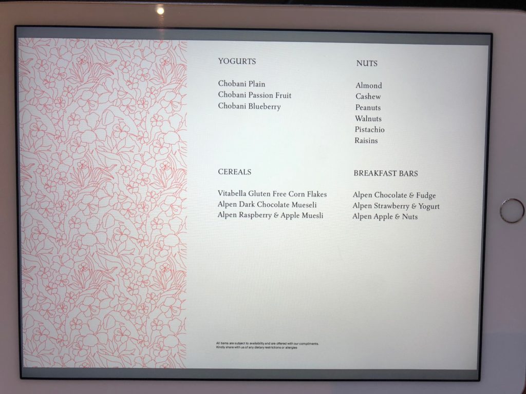 a menu on a screen