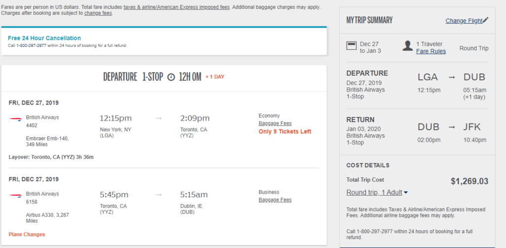 a screenshot of a flight schedule