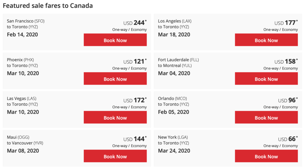 a screenshot of a flight schedule