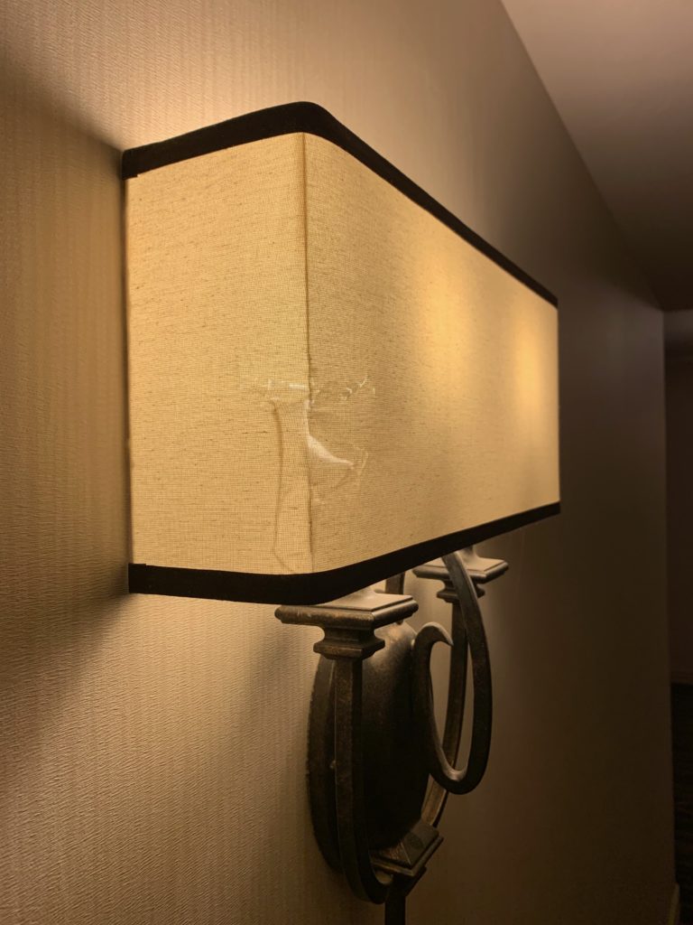 a lamp on a wall