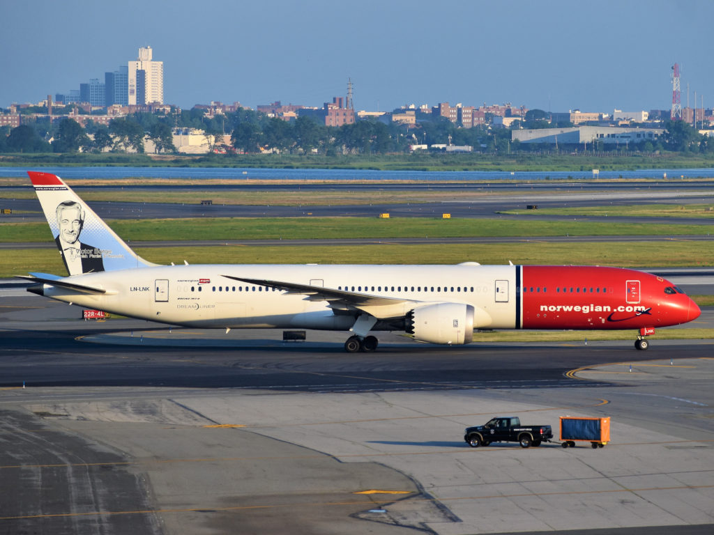 a plane on the runway