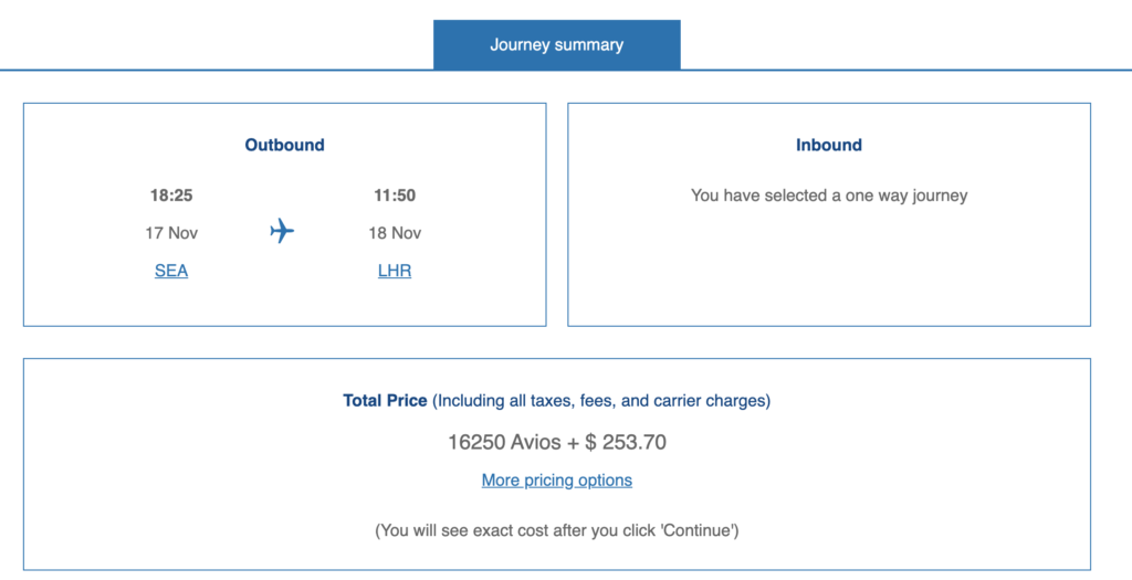 a screenshot of a travel ticket