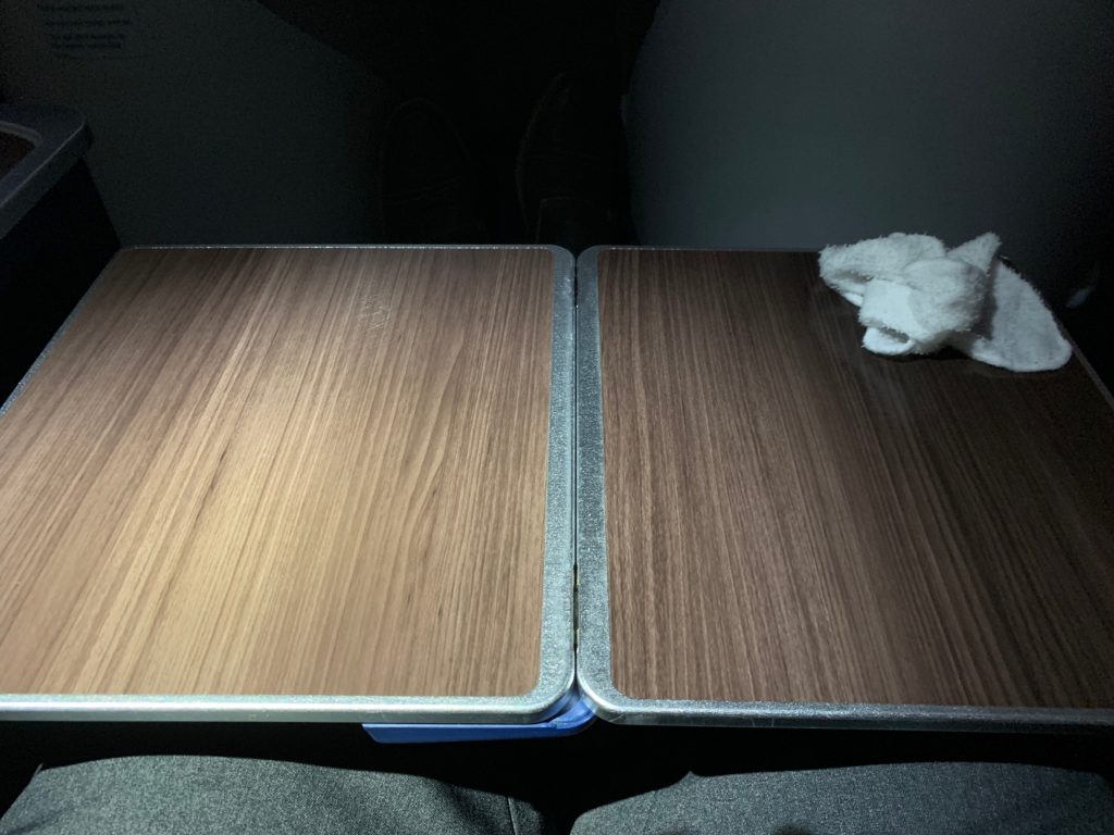 a table on a plane